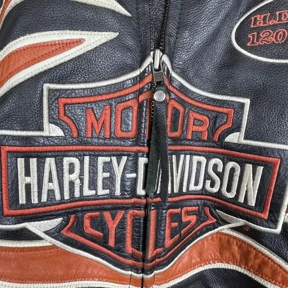 Harley-Davidson Motorcycle Riding Leather Jacket Flames